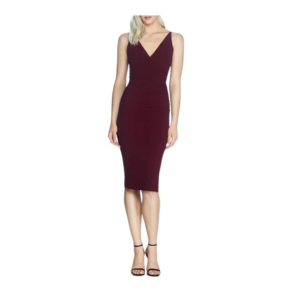 Dress the Population dress Anita crepe cocktail dark red size Small S - Picture 1 of 7